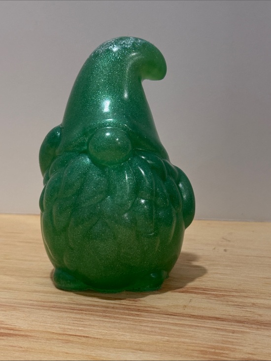 Handmade Other - Green Sparkle Gnome Figurine - Decorative Home Accent